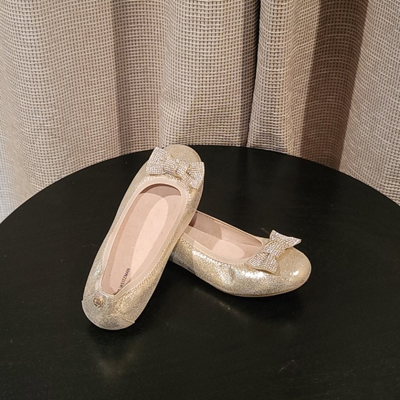 Kids Ballerina Gold Flats - Picture 2 of 3